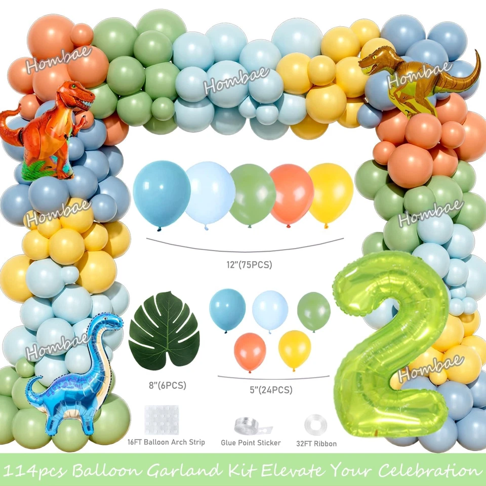 Two Rex Birthday Decorations Boy, Dinosaur 2nd Birthday Decorations for Boys,... Foto 3 de 4