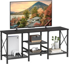TV Stand for 55 Inch TV, Entertainment Center with 3-Tier Open Shelves, TV Conso