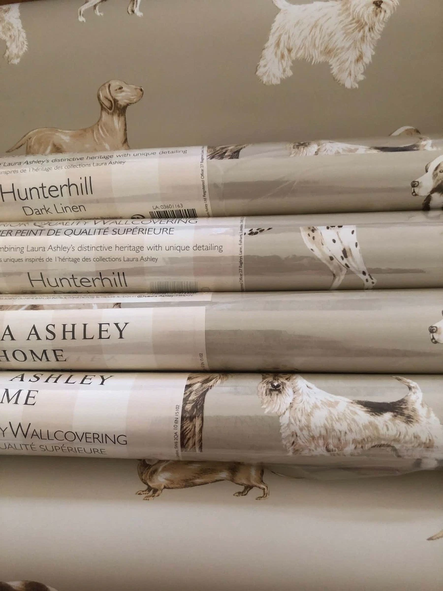 Papel pintado Laura Ashley Hunterhill lino oscuro perro 12 rollos precio disponible por rollo