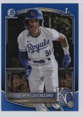 2025 Bowman Chrome Prospects Blue Refractor 40/150 Warren Calcano Calcaño 1r25