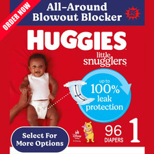 Huggies Little Snugglers Baby Diapers, Size 1 (8-14 lbs), 96 Count (Select for M 0.33 per diaper