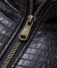 Bomber Uomo Piccolo Croc Pelle Goffrata, Invernale Caldo Cappuccio Aviatore Pilo