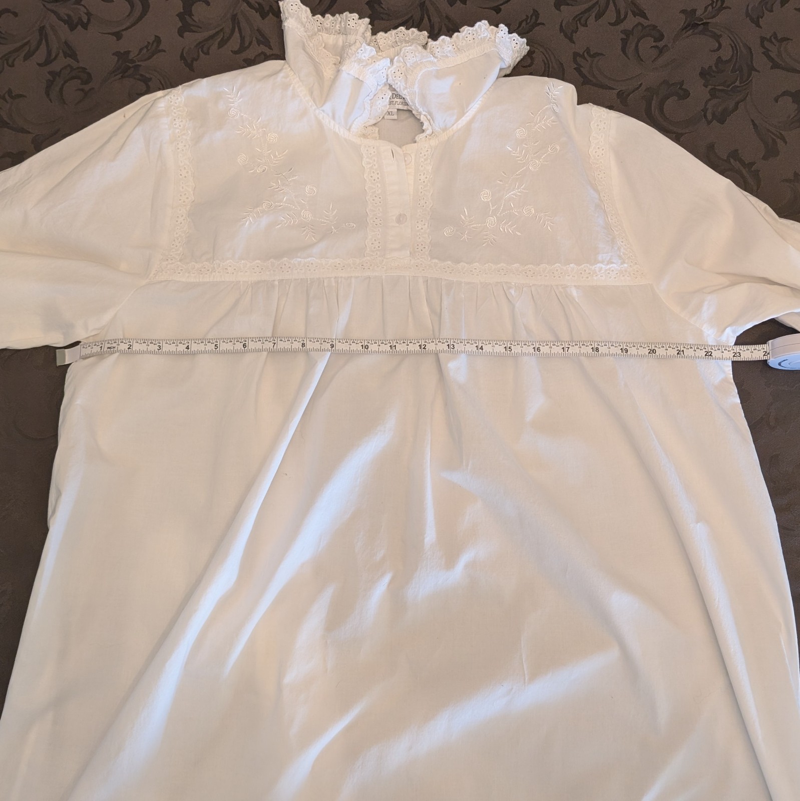 Cotton Victorian Nightgown and Robe Set White Size XL NWOT