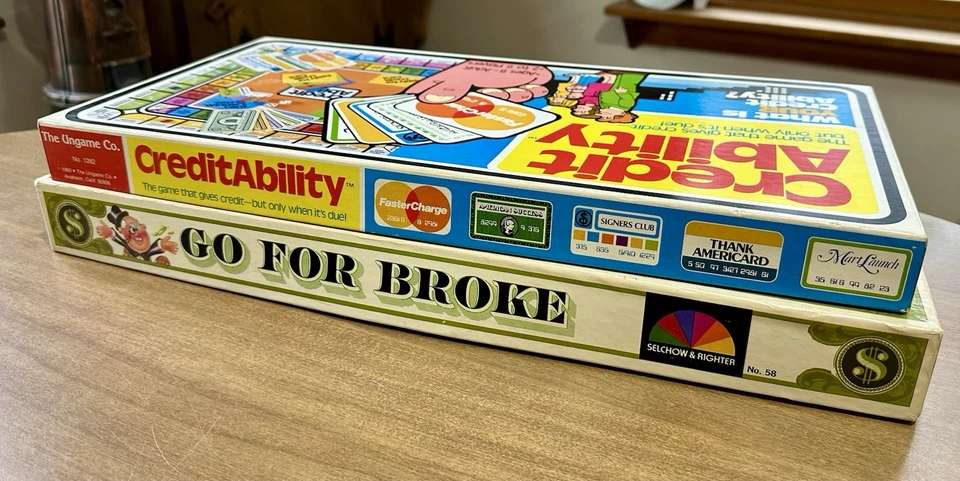 Vintage 1976 Go For Broke 1980 Credit Ability Lot 2 Board Games Money Finance - Image 3 of 4