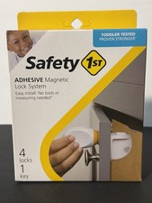 Safety 1st Adhesive Magnetic Lock System 4 Locks 1 Key Toddler Cabinet Locks