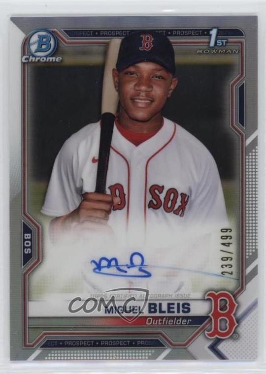 2021 Bowman Chrome Prospect Refractor 239/499 Miguel Bleis #CPA-MBL Auto 03ox
