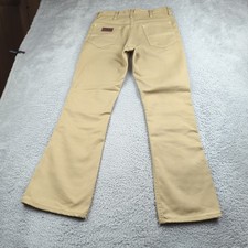 Vintage 70s JC Penney Super Denim Pants Boys 20 29x30 Tan Contrast Talon Flared