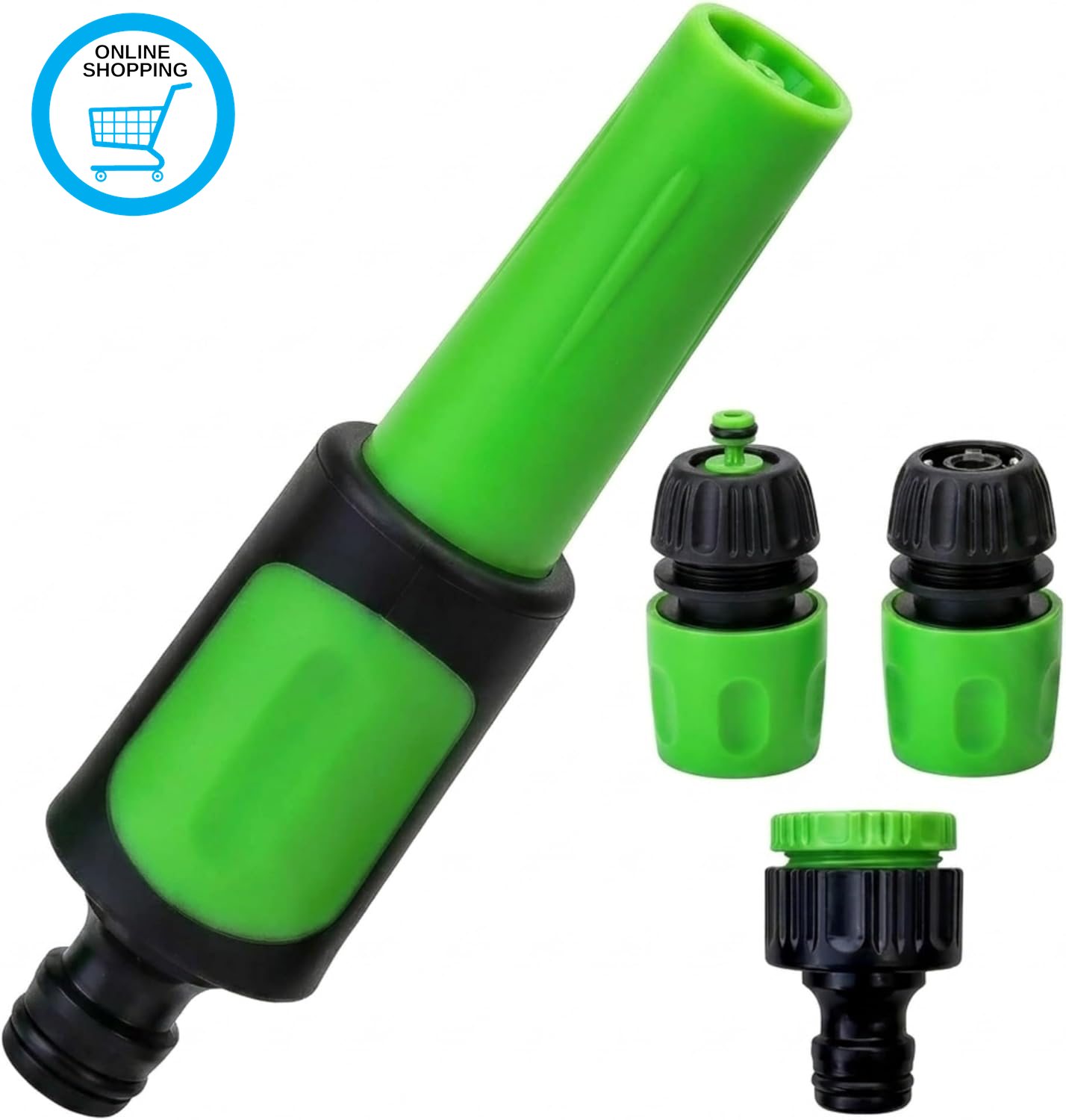 4Pc Garden Hose Nozzle and Garden Hose Connectors - Universal Hosepipe Nozzle En