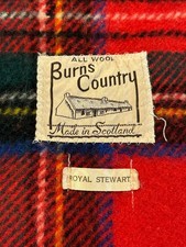 VTG 100 Wool Burns Country Plaid Blanket made in Scotland 57x68 In.