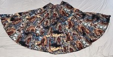 Vintage Handmade Native American Print Circle Broomstick Skirt One Size Tiered