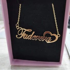 Personalized Heart Pendant Custom Name Necklace Jewelry Gifts 18K Gold Plated