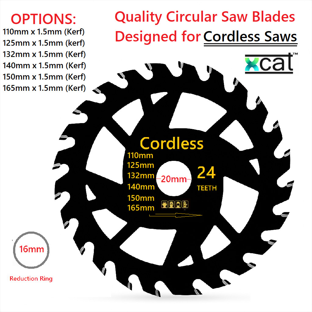 Circular Saw Blade – 110–165 mm Cordless Wood Cutting Blade, 20 mm Bore with ...