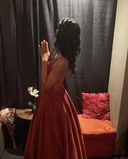 Red Long Prom/Quince/Sweet 16 Ball Ground Dress