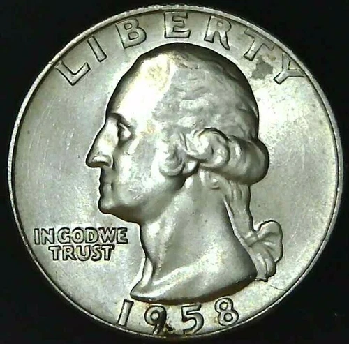 1958-D 25C Washington Quarter BU 90% Silver 22hct0517