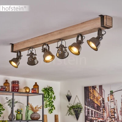 Decken Strahler Holz verstellbar Küchen Lampe Wohn Schlaf Zimmer Leuchte Vintage - Bild 1 von 4