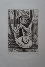 Gravure E.A    COMPOSITION  1982  Signé  ATILA BIRO (1931-1987)