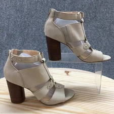 Sole Society Sandals Womens 6 M Sadey Casual Back Zip Heels Ankle Strappy Gray