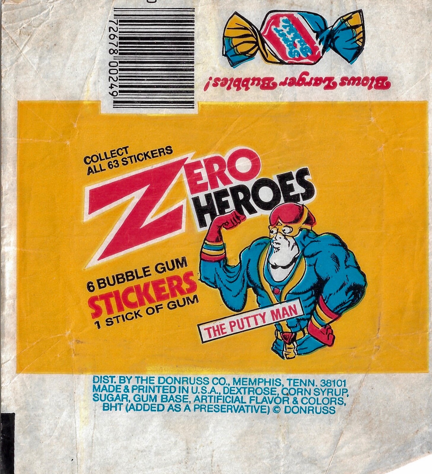 Vintage Donruss Wax Pack Trading Card Wrappers Zero Heroes eBay