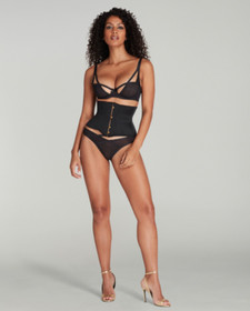 Agent Provocateur Damson Black Waspie Corset AP4 Large - Approx UK 10-12 NWOT