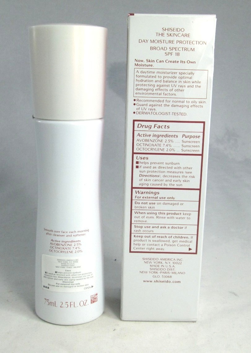 Shiseido The Skincare Day Moisture Protection SPF 18  2.5 fl oz. / 75 ml