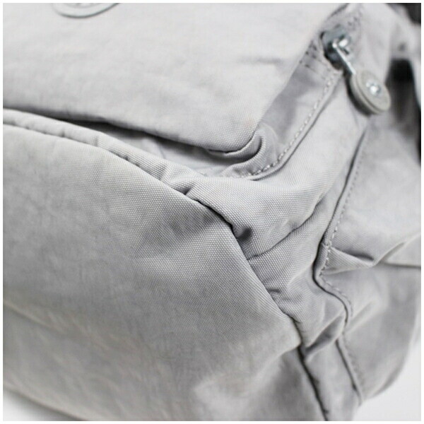 Authentic Kipling Rucksack Nylon Light Gray Used … - image 4