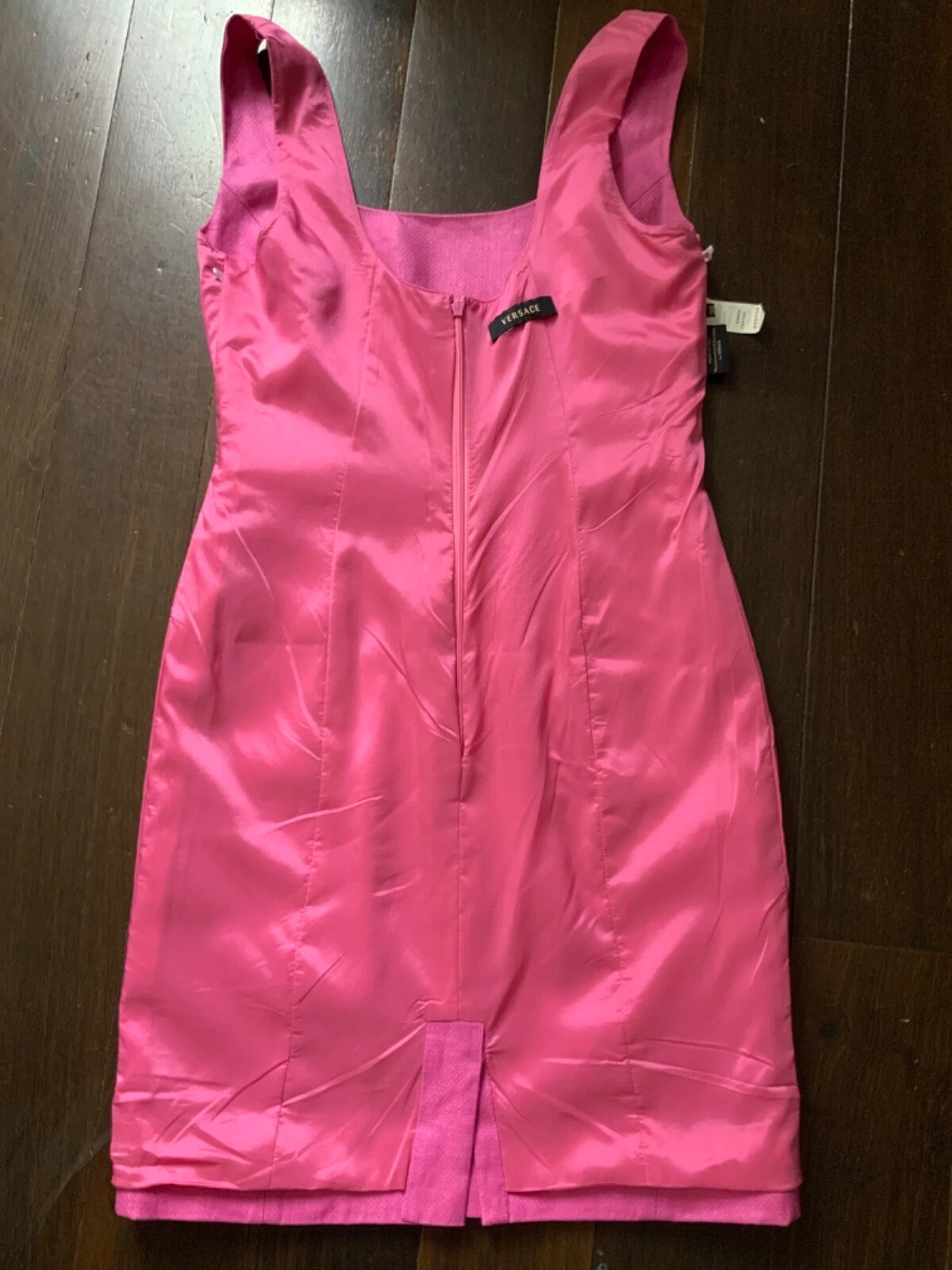 Abito da donna rosa Versace cintura lino taglia 38