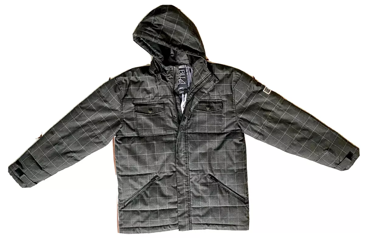 BILLABONG Man s Coat Jacket Gray W Hoodie Size L Full Zippered