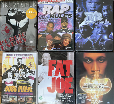 6 DVD SAMMLUNG, US RAP, HIP HOP - D12,SNOOP DOGG,PUBLIC ENEMY,RZA,FAT JOE, NEU