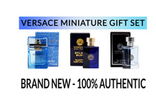 NEW Versace Men's 3pc Miniature Gift Set Eau Fraiche, Dylan Blue, Pour Homme