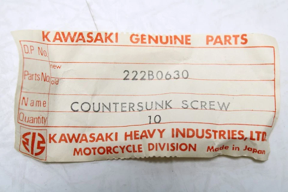 Kawasaki C2TR C2SS 222B0630 TORNILLO OVL CNTSNK 6X30 (Pack de 2) Foto 3 de 3