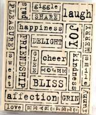 STAMPIN' UP 2005 "Word By Word" Retired Wood Mounted Rubber Stamp 6" x 5" XL 
