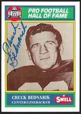 1990 Swell Football Greats #71 Chuck Bednarik Philadelphia Eagles Signed