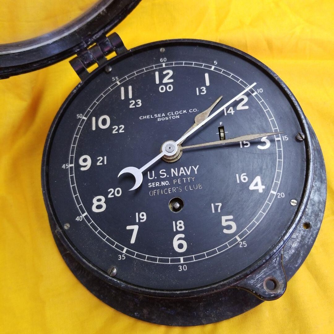 Ship clock antique chelsea clock co. boston sea.no.petty wwⅱ 1941