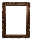 19th c. AMERICAN VICTORIAN ROSE CARVED Solid Black Walnut ROCOCO FRAME