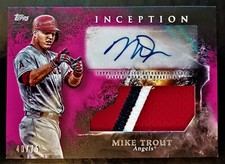 MIKE TROUT-2018 Inception #40/75 JUMBO 3-COLOR PATCH JERSEY/AUTO/AUTOGRAPH-RARE