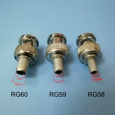 5x BNC Female Male Crimp Type Connector plug for RG58 RG59 RG60 cable CCTV video