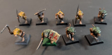 Warhammer Fantasy Battles - 9x Skaven Clanrats - With Leader / Priest - Painted