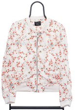 Love Tree Jacket Lightweight Bomber Floral Summer Vintage Cream - Womens L