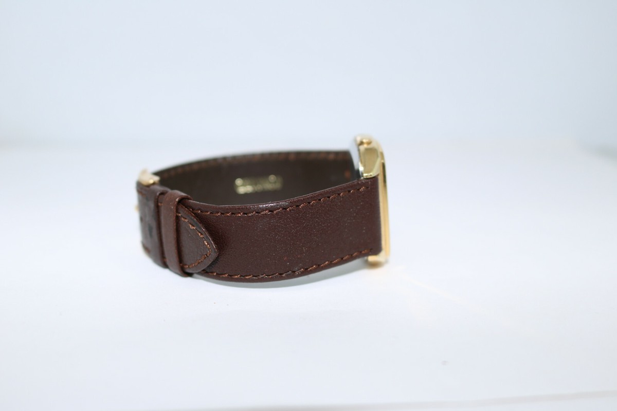 Vintage Seiko F051-5029 Gold Tone Brown Leather Strap Digital