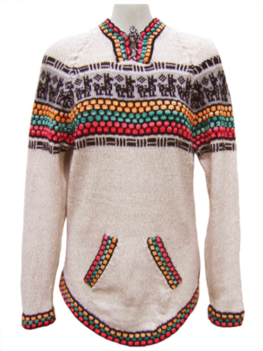 WHOLESALE LOT OF 10 - 100% ALPACA SWEATERS WITH RAINBOW ANDEAN DESIGN 6V - Picture 4 of 9