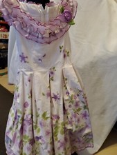 preowned girls dress 5 purple flowers