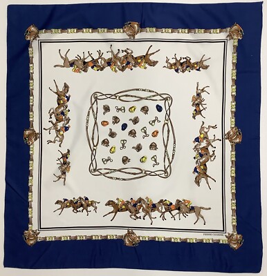 PD4 Ein Reitsport Design 30 Zoll Quadrat Vintage Damen Schal von Pierre Charier