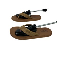 Flojos Men's Size 11 Flip Flops Brown Synthetic Upper  Textured Sole