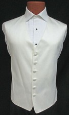 Men's Ivory Perry Ellis Tuxedo Vest Off-White Fullback Formal Wedding Prom L