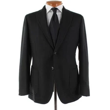 Stile Latino NWT Wool / Cashmere Sport Coat Size 50R (40R US) In Solid Black