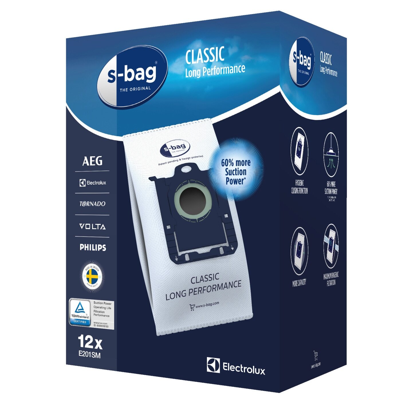 Electrolux AEG Philips 12x S-BAG E201SM Bags Microfibre Vacuum Cleaner Esgreen