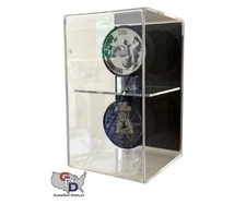 Wall Mount Double Hockey Puck Display Case by GameDay Display UV Protecting USA