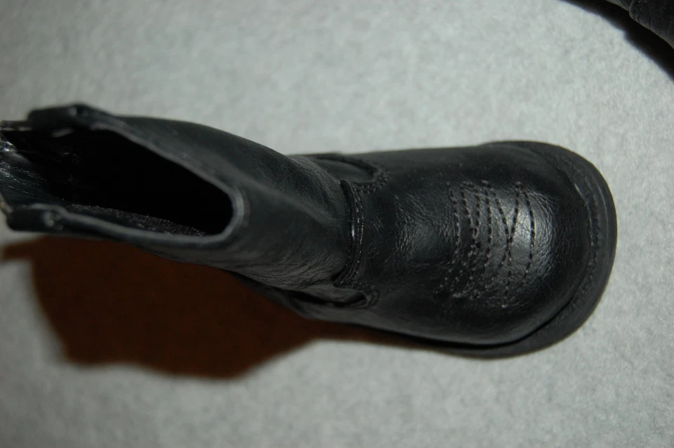 Bebés Niñas BOTAS VAQUERAS NEGRAS MODA Cuero Sintético SUELA GRUESA Talla 2 3 4 5 6 Foto 3 de 3