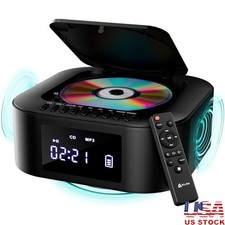 Portable CD Player Bluetooth FM Radio Rechargeable Speaker AUX USB System