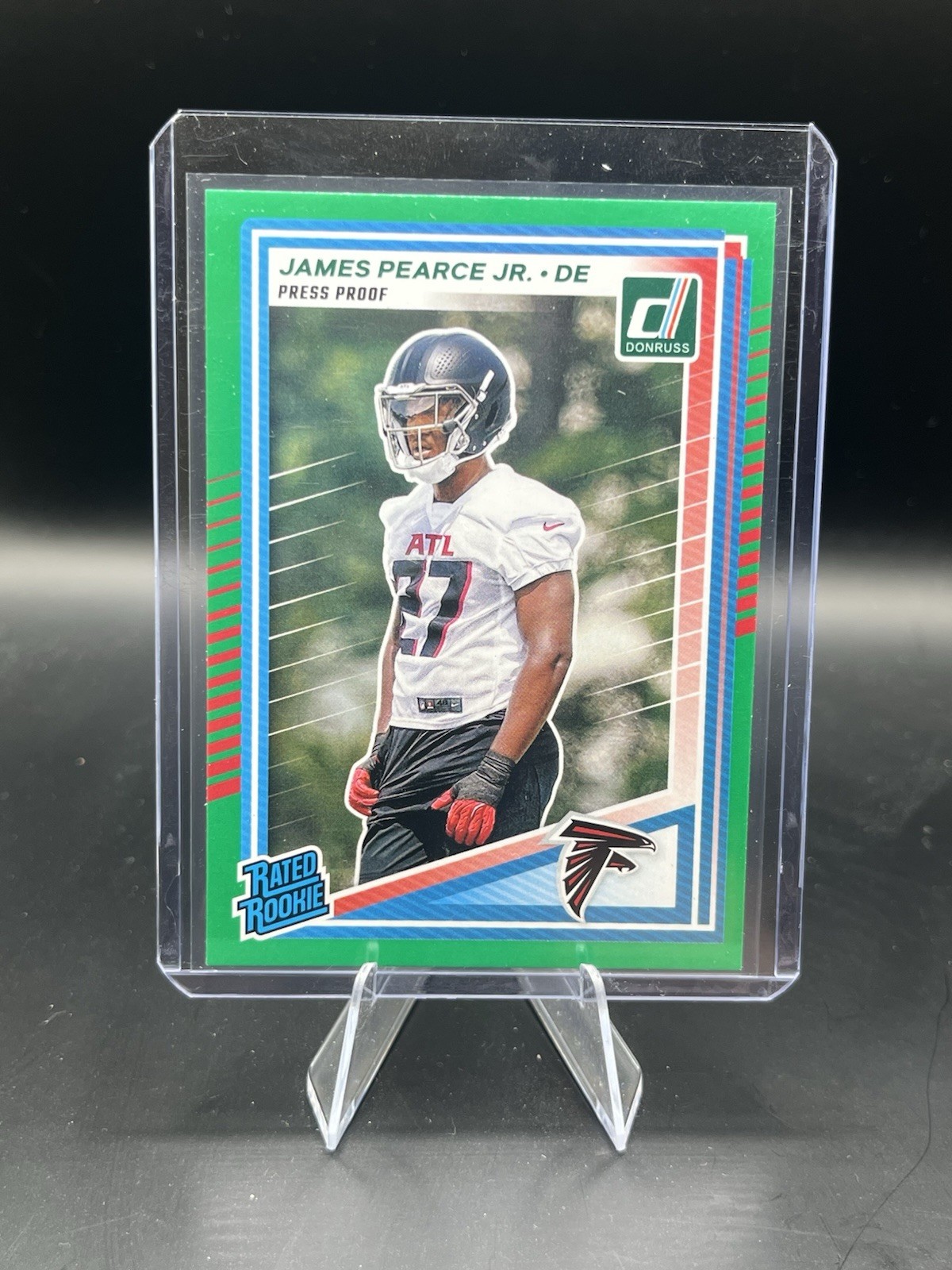 2025 Panini Donruss - Rated Rookie James Pearce Jr. #363 Press Proof Green (RC)